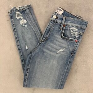 Agolde Los Angeles Premium High Rise Distressed Skinny Jeans Blue Women's 25